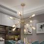 LIGHTESS Sputnik Pendant 10 Light Vintage Sputnik Chandelier Semi Flush Mount Chandelier Ceiling Light for Kitchen Dining Living Room, Gold Brass, E26 Base (Bulb Not Included)