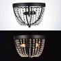 Berliget Small Black Bedroom Flush Mount Chandelier， Glam Elegent Industrial Crystal Ceiling Light Fixture for Hallway Closet Entryway Living Room 12 Inch