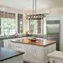 Island Light Fixtures, Rectangular Wood Farmhouse Chandelier for Dining Rooms, 5-Light Kitchen Island Lighting