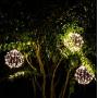 Elf Logic - 12'' Outdoor LED Light Ball - Hanging Tree Globe Light - Use as Outdoor Light Ball - Fold Flat Metal Ball Light Frame (Plug in with Timer, 12 Inch)