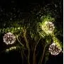 Elf Logic - 12'' Outdoor LED Light Ball - Hanging Tree Globe Light - Use as Outdoor Light Ball - Fold Flat Metal Ball Light Frame (Plug in with Timer, 12 Inch)