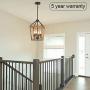 Rustic Chandelier 4-Lights,Adjustable Height Farmhouse Chandelier Light Fixture for Dining Room, Kitchen, Hallway and Entryway, UL Listed