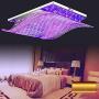 Dyrabrest Modern Crystal Ceiling Light Chandelier Lighting Flush Mount LED 4 Color Changing Fixture Pendant Lamp for Dining Room Living Room