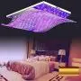 Dyrabrest Modern Crystal Ceiling Light Chandelier Lighting Flush Mount LED 4 Color Changing Fixture Pendant Lamp for Dining Room Living Room