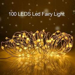 LED Christmas String Lights Outdoor Indoor Fairy String Lights 33ft 100 USB 8 Modes 16 Colors Dimmable with Remote Control Waterproof Oversize Lamp Beads Lights for Bedroom Room Patio Garden