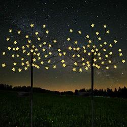 HeyMate Solar Lights Outdoor 2 Pack Warm White Star Garden Star Decorative Lights Waterproof for Yard,Patio,Lawn,Pathway,Backyard,Christmas Decoration
