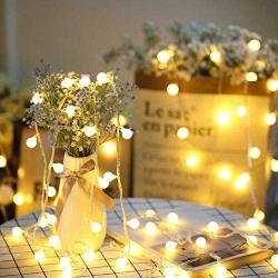 Koxly Globe String Lights 49 Ft 100 LED Waterproof Decoration Light Strings Plug in Fairy Lights with Remote Control for Indoor Outdoor Bedroom Christmas Party Xmas Tree