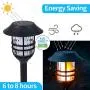 Flickering Flame Solar Pathway Flame Lights - Solar Lights Outdoor Torch Waterproof LED Metal Landscape Lights Heavy Lights Security Path Lights for Garden, Patio, Pathway, Balcony and Pool,4 Pack