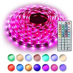 RaThun Led Strip Lights 32.8ft (Continuous 10 Meters/ roll）with 44 Keys IR Remote and 12V Power Supply,300 LEDs SMD 5050 RGB Light,Color Changing Lights for Home Lighting Decorative-UL Listed