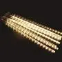 Twinkle Star Meteor Shower Rain Lights, 30cm 8 Tubes 288 LED Falling Raindrop Fairy String Light, Waterproof Plug in Icicle Lights Outdoor for Halloween Christmas Holiday Party Patio Decor, Warm White