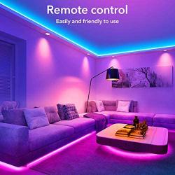 Loisfan LED Strip Lights 32.8ft, Flexible Control with Remote RGB Colour APP Changing Music Sync Waterproof Strips Lights Adhesive for Home Kitchen Bedroom