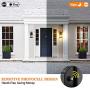 Dusk to Dawn Outdoor Wall Lighting, Outdoor Wall Lantern with Water Ripple Glass Waterproof Wall Sconce for Porch, Front Door, Patio or Garage
