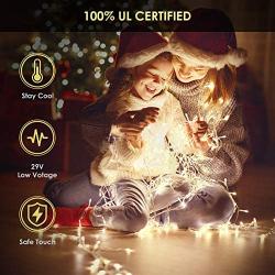 HYH Christmas String Lights 105Ft 300 LEDs with UL Certified End-to-End Expandable Plug, 8 Modes Waterproof Outdoor Indoor Fairy String Lights for Party, Christmas Tree, Holiday Decoration(Warm White)