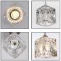 COTULIN Set of 3 Modern Cute Mini Crystal Pendant Light,Pendant Lighting Fixture for Living Room Dining Room Bedroom Kitchen Island Bar Counter,Brushed Nickel Finish with Crystal Glass Shade