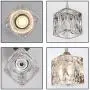 COTULIN Set of 2 Modern Cute Mini Crystal Pendant Light,Pendant Lighting Fixture for Kitchen Island Living Room Dining Room Bedroom,Brushed Nickel Finish with Crystal Glass Shade