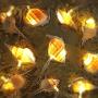 Joyathome Natural Conch LED String Lights, 10 Ft 10 LED Battery Powered Waterproof Low Heat Silver Copper Wire Beach Theme Fairy Lights for Indoor Outdoor Decoration Projects (Warm White, Timer)
