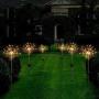 A-Power Solar Fireworks Light Outdoor 120L Garden Lights 8 Modes Starburst Lights Pathway Patio Lawn Backyard Christmas Party Holiday Wedding Decorative Lights (Warm White-R1)