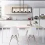 XILICON Black Linear Chandeliers for Dining Rooms,Kitchen Island Farmhouse Lighting Fixture Industrial Rustic Ceiling Hanging 5 Light Modern Pendant Light with Glass Shade