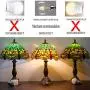 Tiffany Table Lamp W12H18 Inch Green Yellow Stained Glass Shade Crystal Bead Dragonfly Style Anqitue Desk Light S009G WERFACTORY Lamps Living Room Bedroom Coffee Bar Office Study Bedside Craft Gifts
