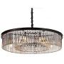 MEEROSEE Crystal Chandeliers Modern Chandelier Island Lighting 8 Lights Raindrop Pendant Ceiling Light Fixture for Dining Room Living Room Kitchen Bedroom W27.56'' Black Frame Base