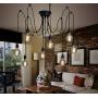 NOXARTE Ceiling Spider Lamp Industrial Hanging Pendant Light Adjustable Wire Indoor Lighting Fixture for Bedroom Living Room 8 Lights
