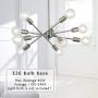 Modern Sputnik Chandelier Lighting 10 Lights with Adjustable Arms Mid Century Brushed Nickel Pendant Lighting for Foyer Living Room Kitchen by BONLICHT