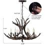 HUITICO Black Antler Chandelier, 6 Light Resin Faux Atler Chandeliers Vintage Style American Countryside Deer Horn Pendant Light Fixtures for Kitchen Island Restaurant Dining Room Cabin