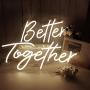 Better Together Neon Lights Signs for Wall Decor, Engagement Party, Night Lights for Backdrop, Photo Prop, LED Tube Sign for Decoration Warm White 23.5x10.5 & 17.5x8.5Inches