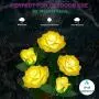 Solar Garden Lights Outdoor - Upgraded Realistic LED Solar Powered Rose Lights Flower Stake, Waterproof Solar Decorative Lights for Patio Pathway Courtyard Garden Lawn (Yellow) Solar Garden Lights Outdoor - Upgraded Realistic LED Solar Powered Rose Lights Flower Stake, Waterproof Solar Decorative Lights for Patio Pathway Courtyard Garden Lawn (Yellow)