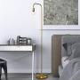 Oneach Industrial LED Floor Lamp for Living Room Bedroom Reading Office Metal Minimalist Standing Lamp Antique Brass