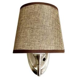 Dream Lighting New Version 12Volt DC Fabric Light Fixture with Flared Wall Sconce Shade - Wall Mount LED Decor Lamp with Switch - 0.24A, 3W, Brown Burlap