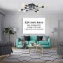 Lampundit Sputnik Chandelier 8 Lights Semi Flush Mount Ceiling Light Black Modern Industrial Style Lighting Fixture for Dining Room Living Room Kitchen Bedroom