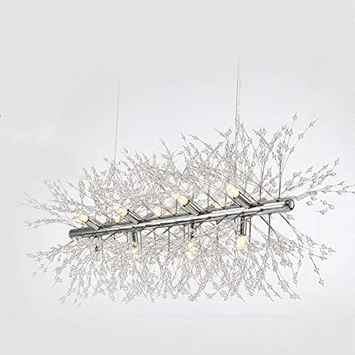 Firework Lights Crystal Chandelier,Hand Made Led Long Pendant Lighting Ceiling Light Fixtures Hanging Christmas Lights for Dining Room Living Room Kitchen