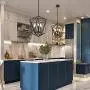 VINLUZ 3 Light Industrial Farmhouse Chandeliers Oil Rubbed BronzeMetal Geometric Lantern Pendant Lighting, Candle-Style Hanging Light Fixtures Ceiling for Kitchen Island Dining Room Bedroom