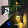DBF Outdoor Solar Fence Lights, Waterproof Solar Deck Lights Wall Mount LED Decorative Lighting Auto On/Off Solar Patio Lights for Garden Yard Post Decor, 8 Pack (Warm Light)