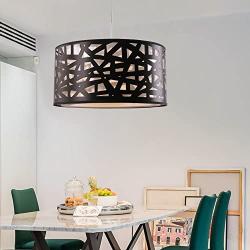 Lightinthebox Pendant Lights Modern Contemporary Hanging Lighting for Dining Room Kitchen Living Room Metal (Black)