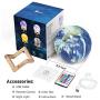 SEGOAL Moon Lamp Night Light, 16 Colors LED 5.9 Inch 3D Earth Lamp with Wood Stand, Touch & Remote Control & USB Rechargeable, Birthday Gift for Baby, Kids, Girls, Boys