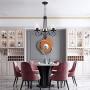 Lucidce Contemporary 3 Lights Chandelier with Clear Glass Shades, Black Finish Lighting Fixtures Ceiling Rustic Farmhouse Dining Room Light Adjustable Chain Pendant Lights Kitchen Island Entryway