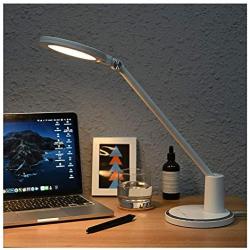 XIANWFBJ Table Lamp,Led Eye Protection Table Lamp, Touch Stepless Dimming, No Glare, No Flicker, Study Office, Foldable Reading Eye Protection Dimming Table Lamp (White) Plug-in Type