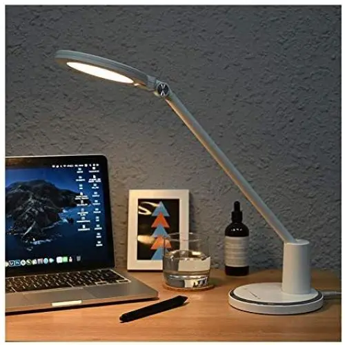 XIANWFBJ Table Lamp,Led Eye Protection Table Lamp, Touch Stepless Dimming, No Glare, No Flicker, Study Office, Foldable Reading Eye Protection Dimming Table Lamp (White) Plug-in Type