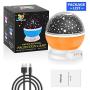 Snoky Moon Star Projector Night Light for Kids, 4 Led Bulbs 9 Light Color Changing 360°Rotating Lamp- Best Gifts