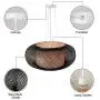 LITFAD Black Lantern Pendant Lighting LED Hanging Lamp Modern Weave Single Light Pendant Lamp Ceiling Hanging Light with Adjustable Cord for Restaurant Dining Room Bedroom - 23.5'' (60 cm)