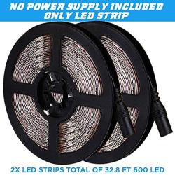 32.8ft Red LED Strip Lights, Waterproof IP65 Led Strip SMD2835 Dimmable 600LEDs 12V Red LED Strip Cuttable Under Cabinet, Car, Bar, Bedroom, Red LED Lights Holiday Decoration Lighting LED Tape 2 Rolls