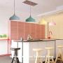 STGLIGHTING Wooden Handle Pendant Light with UL 20ft Dimmable Switch Cord Macaron Yellow Swag Plug-in Light Fixtures Nordic Minimalist Loft Style Lamps for Dining Room Bulbs Not Included