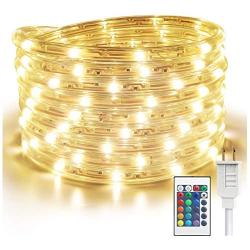 SALKING RGBW 16.4ft 192 LED Rope Lights, Flexible RGB Strip Light, Multicolor,Waterproof Tube Light for Indoor Outdoor Use, Connectable Led Lights for Bedroom, 16 Colors Christmas Party Lights