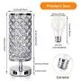Crystal Touch Table Lamp with 2 Dual Fast USB Charging Ports, FOLUR 3-Way Dimmable Accent Bedside Light with E26 Bulb Included, Nightstand Desk Lamps Night Light for Bedroom, Living Room, Guest Room
