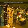 Solar String Lights Waterproof Holiday String Lights, Outdoor/Indoor String Lights, 8-Lighting Modes, Fairy Lights, Holiday Christmas Lights Decoration, 33ft, 100-LED, 2 Pack (Warm White)