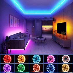 LED Strip Lights 16.4FT/5m, Flexible Color Changing LED Light Strips, with 24 Keys IR Remote Controller 5050 LED Strips, Led Lights for Bedroom, TV, Kitchen, Christmas Decoration