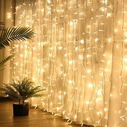 Curtain Lights, Upgrade LED Window Fairy Lights 8 Lighting Modes, Window Icicle Xmas String Lights for Decor