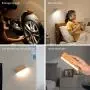 Night Light with Beech Wooden Magnetic Dimmable 360° Rotatable Portable Wall Light Battery Powered Lamps for Bedrooms Living Room Bedside (Brown)
